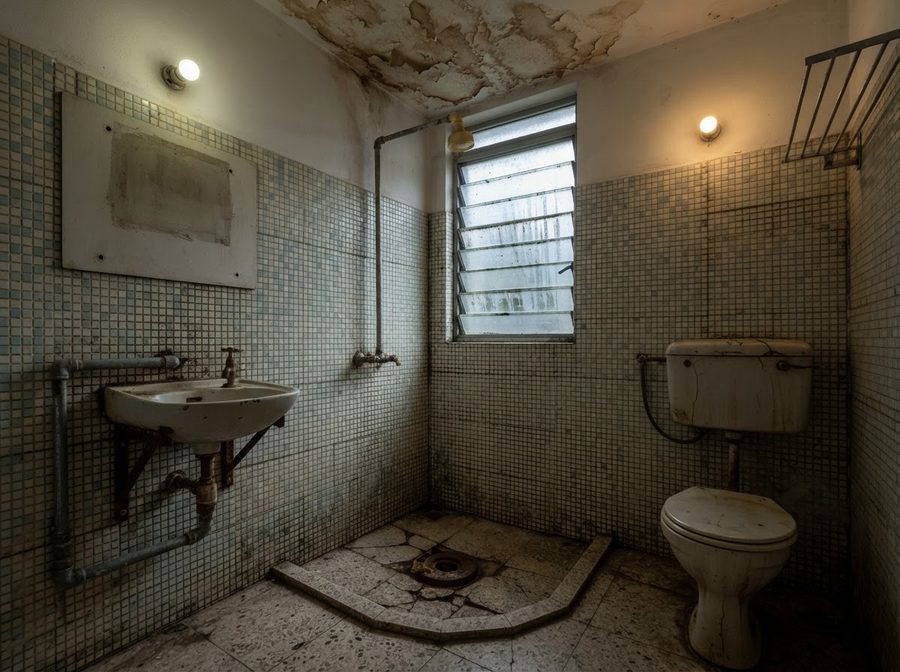 The master bath before